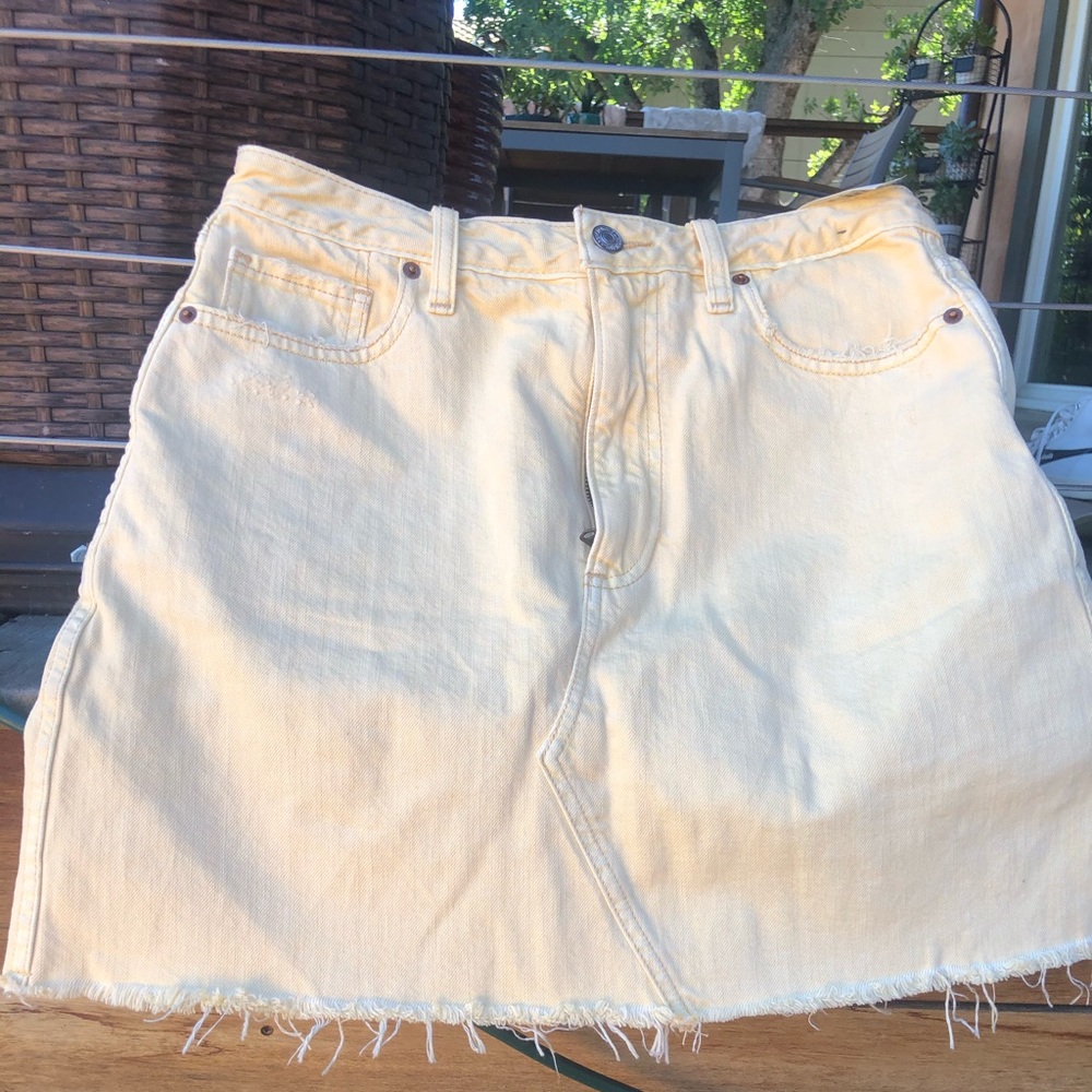 Yellow jean skirt